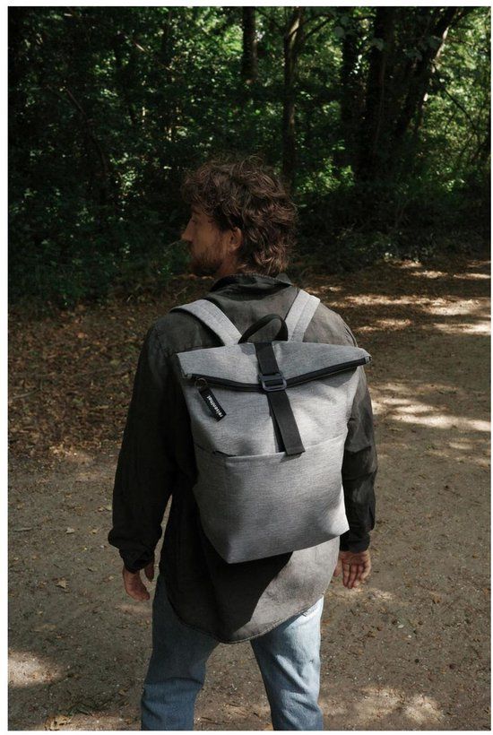 Reisenthel Rolltop Backpack Rugzak - 15,6 Inch laptop - 22L - Twist Silver Grijs