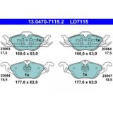 ATE Kit de plaquettes de frein, frein à disque 13.0470-7115.2 Opel 16 05 000