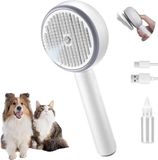 AWR High-End 3-in-1 Kattenborstel / Dierenborstel | Stoomborstel | Steamy Brush | Honden & Katten Kam - Wit