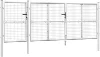 vidaXL Tuinhek van gaas zilverkleurig 400x125 cm gegalvaniseerd staal