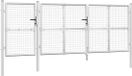 vidaXL Tuinhek van gaas zilverkleurig 400x125 cm gegalvaniseerd staal