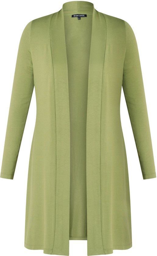 BASE LEVEL CURVY Ayla Long Vest - Green