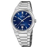 Festina F20051/4 Heren Polshorloge Blauw Stalen Band Saffierglas 10 ATM