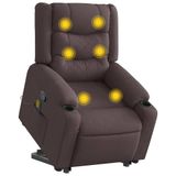 VidaXL Fauteuil releveur Tissu Marron foncé