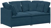 vidaXL Modulaire bank met kussens fluweel blauw