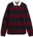 Tommy Hilfiger Rugby regular fit gestreepte trui - bordeauxrood/donkerblauw