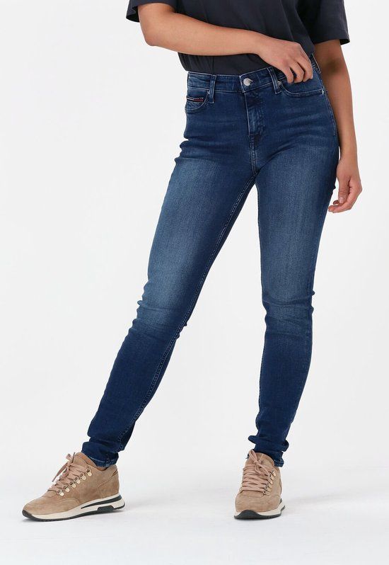 Tommy Hilfiger Nora mid waist skinny fit jeans met donkere wassing