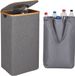 Relaxdays Statiegeld prullenbak - 100 liter - met deksel en tas - grijs