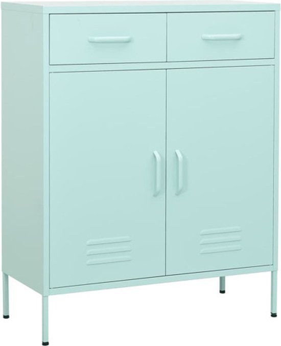 vidaXL Opbergkast - 80x35x101,5 cm - Staal - Mintgroen