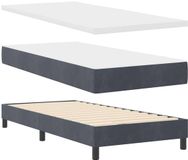 vidaXL Boxspring bed met hoofdeinde Donkergrijs 90 x 190 cm Fluweel