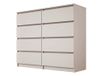 3E 3xE living.com 3xE Living Commode 120 cm, 8 laden, kasjmier, 120 x 39 x 102 cm