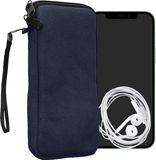 kwmobile Telefoontasje XXL - 7" smartphone hoesje van canvas - Donkerblauw