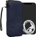 kwmobile Telefoontasje XXL - 7" smartphone hoesje van canvas - Donkerblauw
