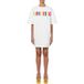 Moschino Robe en jersey interlock à logo multicolore Blanc