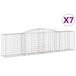 vidaXL Gabions avec arche, 7 pièces, 400x50x100/120 cm, acier galvanisé