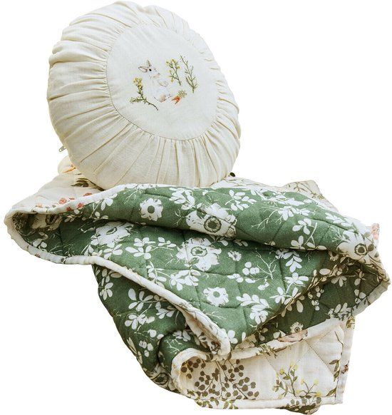 LOBERON Plaid en kussen Puddlebrook groen