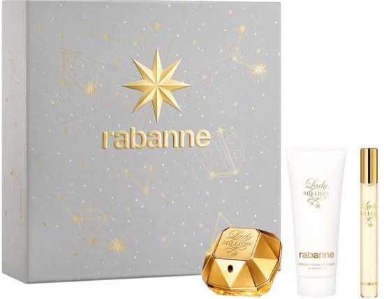Rabanne Paco Rabanne Lady Million Giftset - 50ml Eau De Parfum - 100ml Bodylotion & 10ml Travelspray