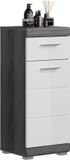 xonox.home Badkamer Scout X06B2701 commode smalle kast staande kast in front wit hoogglans corpus/afwerking rookzilver Nb.ca.37x88x31 cm