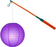Merkloos Lampionstokje 40 cm - met lampion - paars - D25 cm - Sint Maarten