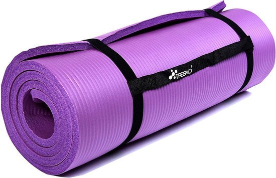 Somultishop Yoga mat lila, 190x100x1,5 cm dik, fitnessmat, pilates, aerobics