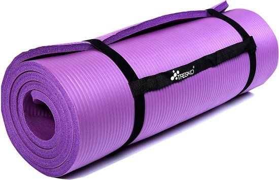 Lila yoga mat 190x100x1,5 cm - Anti-slip - 1 jaar garantie