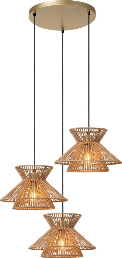 Lucide TASMAN Hanglamp - 3xE27 - Naturel