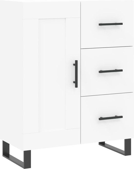 vidaXL Dressoir - 69,5x34x90 cm - Bewerkt Hout - Wit