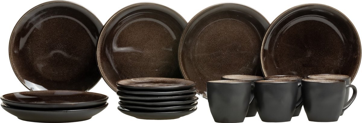 Studio Tavola Koffieset Dark Brown 18-Delig