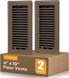 Merkloos / Sans marque Wan GmbH Vloerregister Roosters - Ventilatiehoezen - Luchtcirculatie Verbeteren - Verstelbaar Decoratief - 4 x 10 Inch - Bruin
