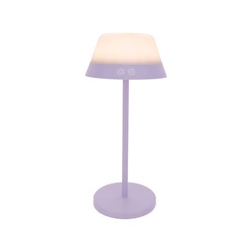 EGLO Meggiano tafellamp - Aanraakdimmer - Draadloos - 32 cm - Lila|Wit - Instelbaar RGB & wit licht - Oplaadbaar - Buiten en Binnen