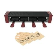 LITTLE BALANCE 8945 Raclette 4 Meuuuh...!, raclette-apparaat, voor maximaal 4 personen, afneembare grill, 4 spatels + 4 Meuuuh-planken, PFAS-vrij, antiaanbaklaag, 800 W, chili