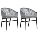VidaXL Tuinstoelen 2 stuks Antraciet Staal Gecapitonneerde Zitting