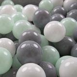 KiddyMoon Ballenbak ballen 6cm 200 - Wit Grijs Mint