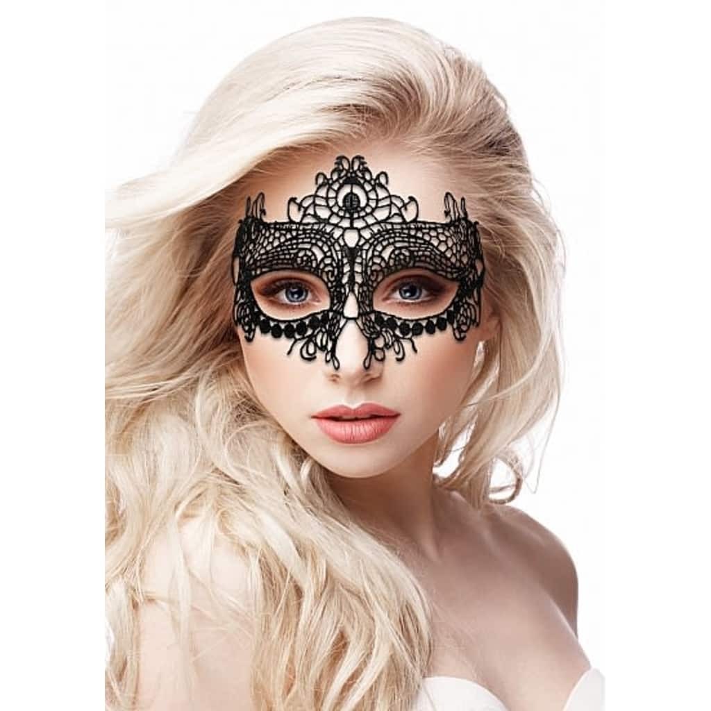 Shots - Ouch! Queen Black Lace Mask - Black