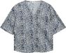 s.Oliver Blouse Dames Korte Mouw V-hals Katoen Dierenprint Donkerblauw Regular Fit Maat 46