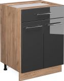 Vicco Fame-Line Keukenonderkast – 60 cm met lade, WB Antraciet Antraciet Hoogglans