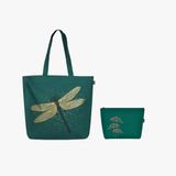 Ecoright schoudertas canvas shopper tas casual handtas grote schoudertas met binnenvak voor school werktas dames tas, Libelle & Rooting For You, Eén maat, Utility
