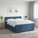 vidaXL Boxspringbed met matras en hoofdeinde, blauw, 180 x 200 cm, stof