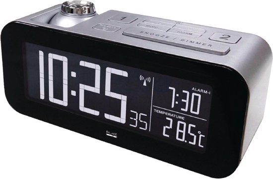 Balance Zendergestuurde Wekker LCD Zilver/Zwart - Projectieklok En Digitaal - Wekker - Temperatuur