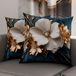 PETTI Artigiani Italiani - Paar kussenslopen 65 x 65 cm van microvezel, decoratief kussen voor slaapkamer, bank, woonkamer, set van 2 kussenslopen, bloemenpatroon 06 5, 100% Made in Italy