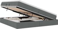 vidaXL Bed met opbergruimte en matras, donkergrijs, 200 x 200 cm