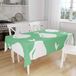 Bonamaison Tafelkleed, Anti-Mold, Sneldrogend, Waterdicht, 100% Polyester Tafellaken, Petroleum Groen, Wit, 140 x 160 Cm