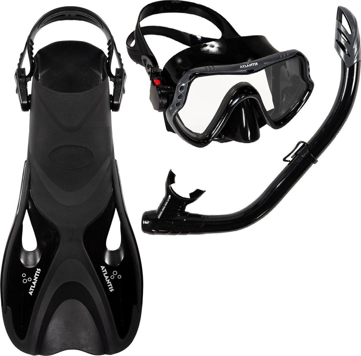 Atlantis Samana Pro Set - Snorkelset - Volwassenen - Zwart/Grijs - 42-45 - 2023