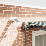 vidaXL Elektrisch zonnescherm met LED en sensor 3 x 2,5 m Groen Polyester