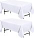 Merkloos Polyester tafelkleed - 152 x 214 cm - Wit - Set van 2