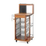Foppapedretti IlCuciniere keukentrolley, massief hout, beuken, walnoot, H117 P46 L60 cm