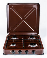 Ravanson K-04BR - 4-pits Gaskookplaat - Bruin