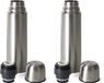 Gerimport Thermosfles - 2x stuks - RVS - 350 ml - isoleerfles met dopbeker - zilverkleurig