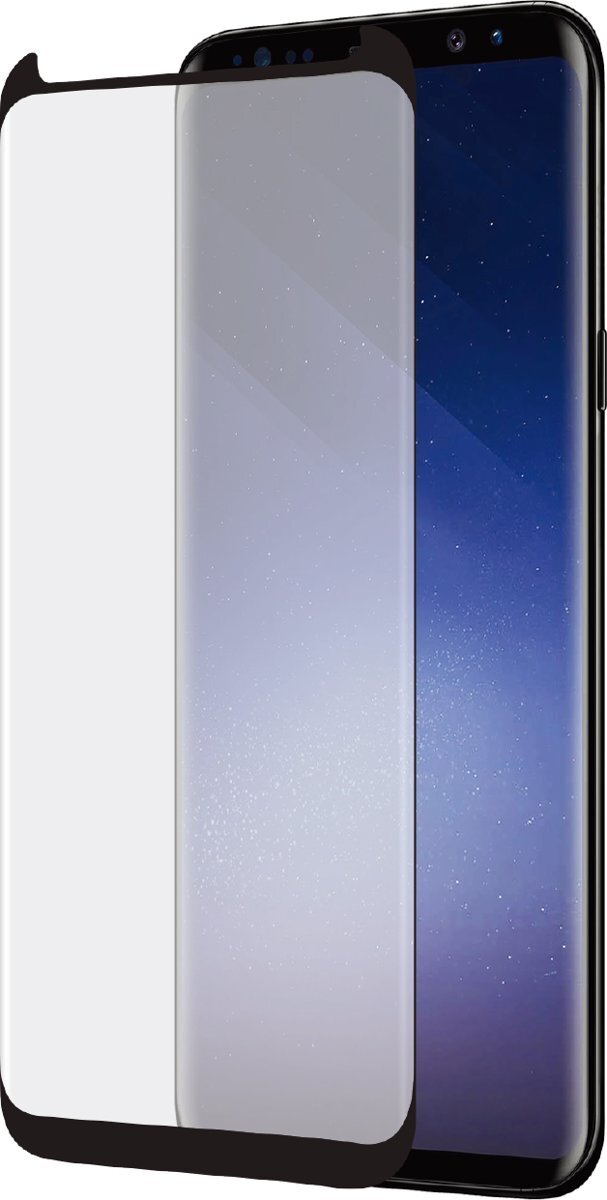 Azuri Case Friendly Curved Gehard Glas Samsung Galaxy S9 Screenprotector Glas Zwart