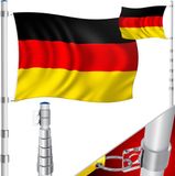 KESSER® Telescopische vlaggenmast aluminium 6,30m bodemhuls 60cm incl. Duitse vlag